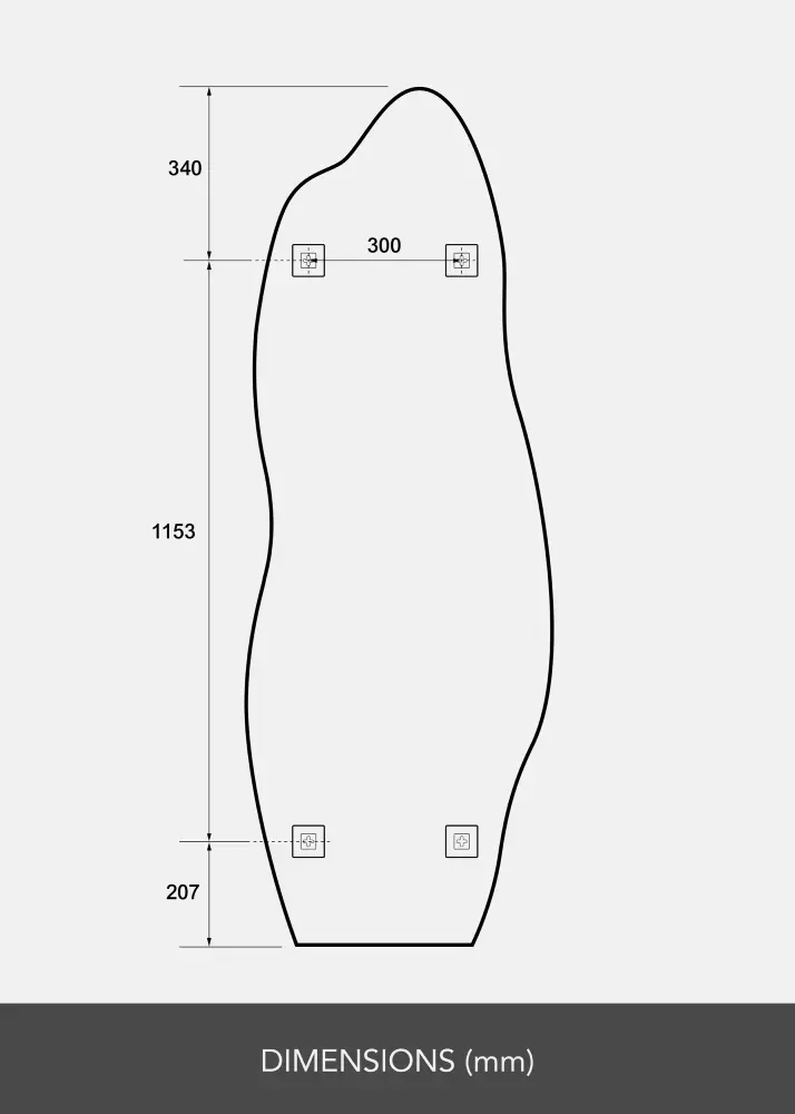 Peegel Echo 60x170 cm