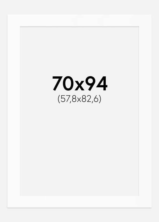 Paspartuu Valge Standard (Valge Südamik) 70x94 cm (57,8x82,6)