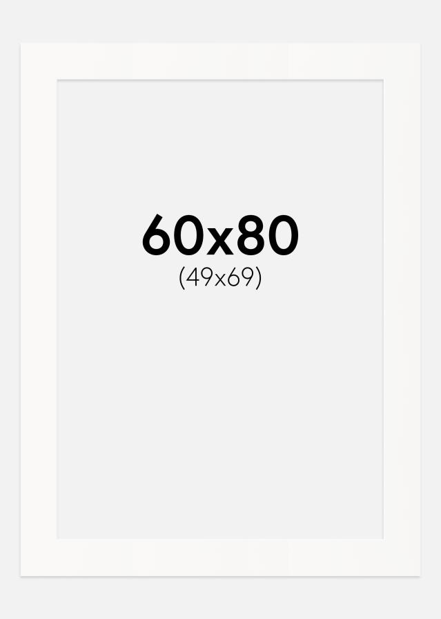 Paspartuu kulunud valge Valge äär 60x80 cm (49x69)