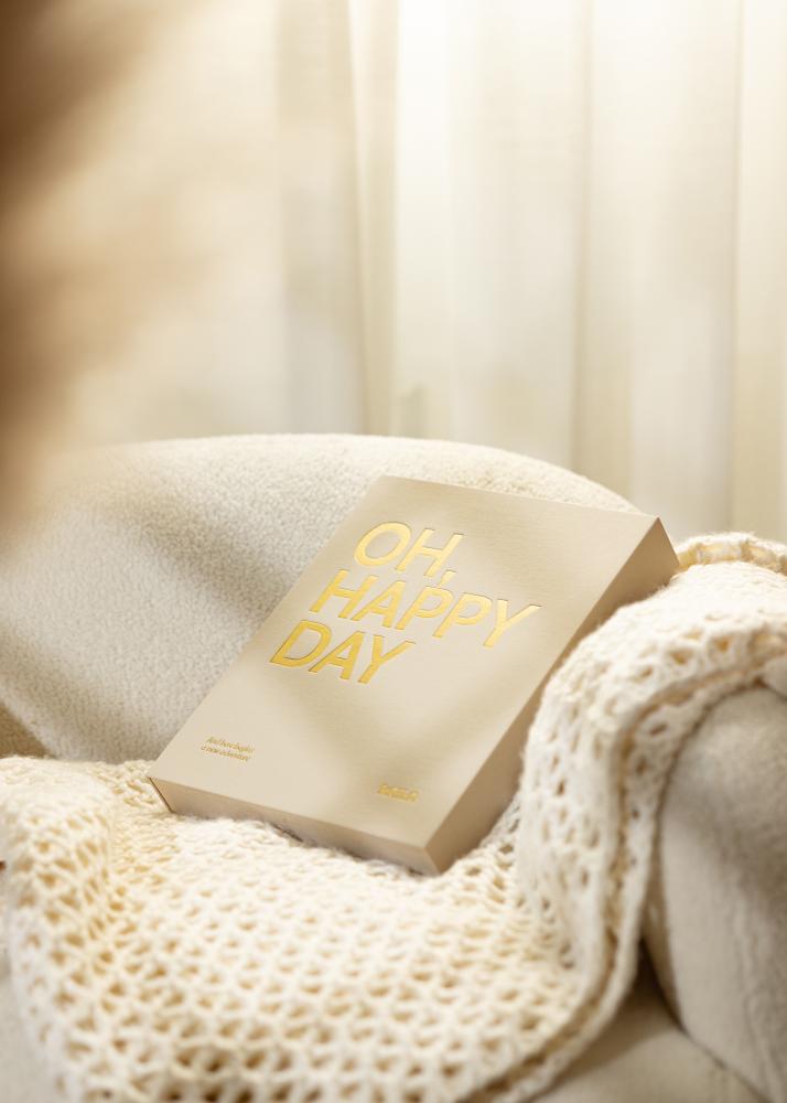 KAILA OH HAPPY DAY Creme - Coffee Table Photo Album (60 musta lehekülge)