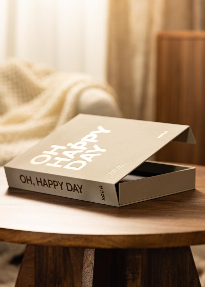 KAILA OH HAPPY DAY Creme - Coffee Table Photo Album (60 musta lehekülge)