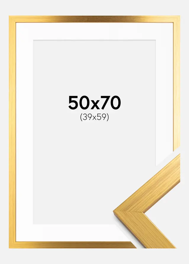 Raam Gold Wood 50x70 cm - paspartuu valge 40x60 cm