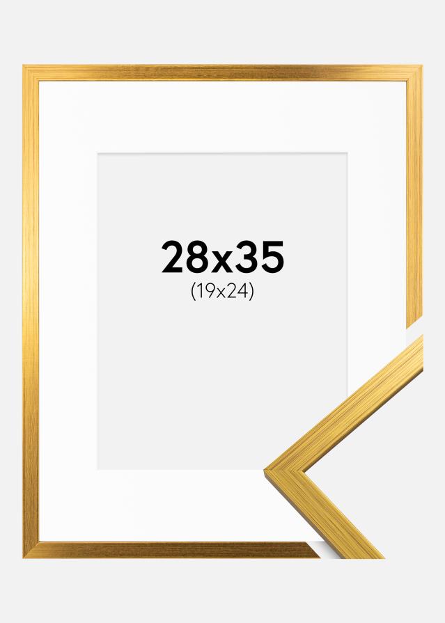 Raam Edsbyn kuldne 28x35 cm - paspartuu valge 20x25 cm