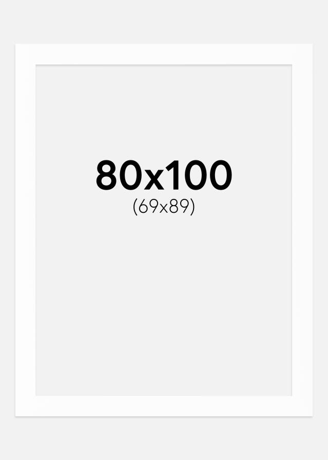 Paspartuu valge Valge äär 80x100 cm (69x89)