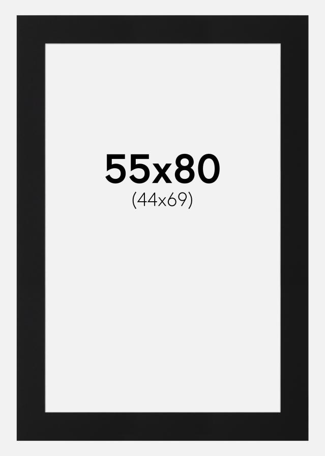 Paspartuu Must Standard (Valge Südamik) 55x80 cm (44x69)