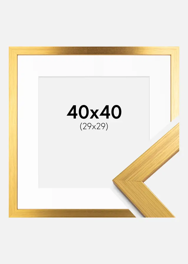 Raam Gold Wood 40x40 cm - paspartuu valge 30x30 cm