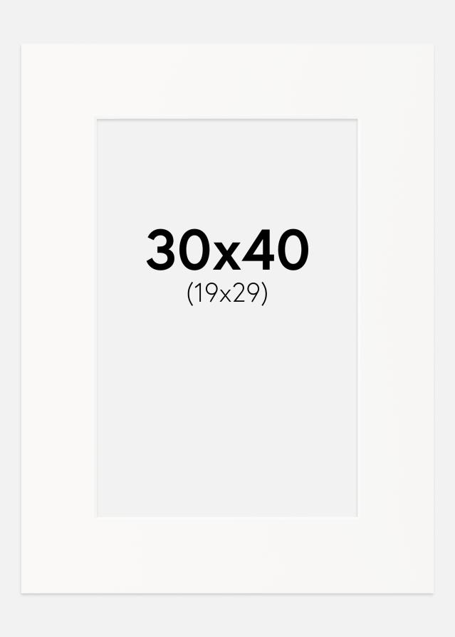 Paspartuu kulunud valge Valge äär 30x40 cm (19x29)