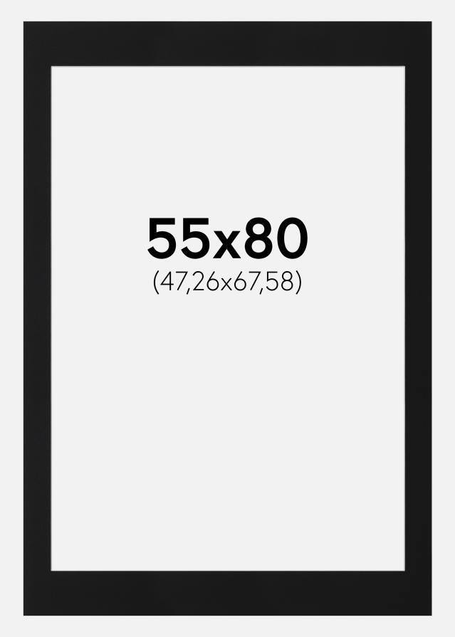 Paspartuu Must Standard (Valge Südamik) 55x80 cm (47,26x67,58)