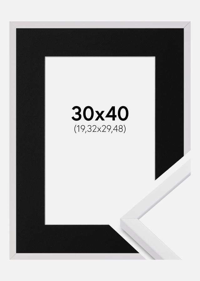 Raam E-Line valge 30x40 cm - paspartuu muster 8x12 inches