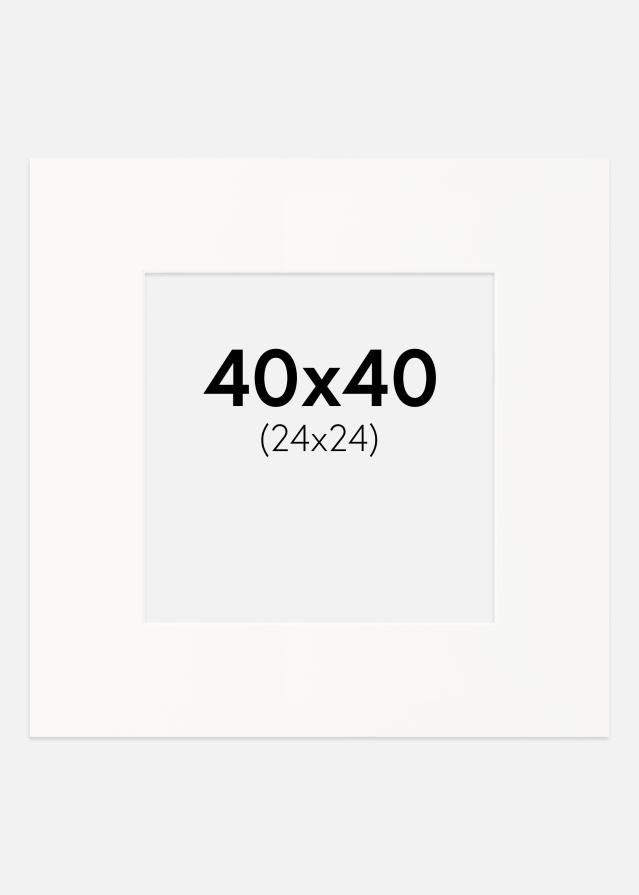 Paspartuu kulunud valge Valge äär 40x40 cm (24x24)