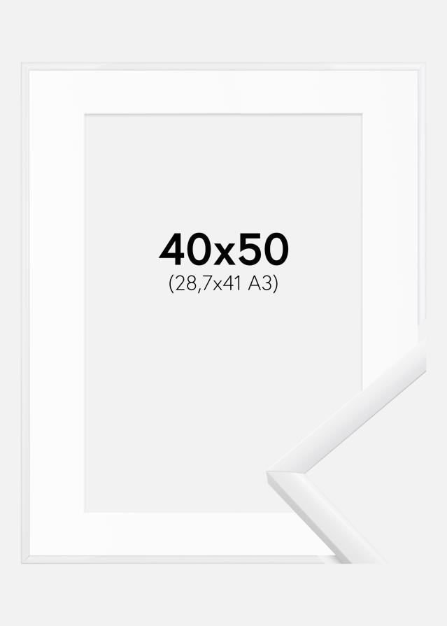 Raam New Lifestyle valge 40x50 cm - paspartuu valge 29,7x42 cm (A3)