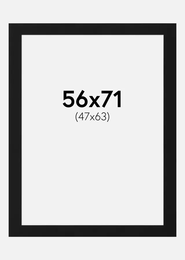 Paspartuu Must Standard (Valge Südamik) 56x71 cm (47x63)