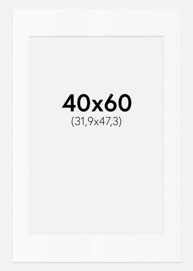 Paspartuu kulunud valge Valge äär 40x60 cm (31,9x47,3 - A3+)