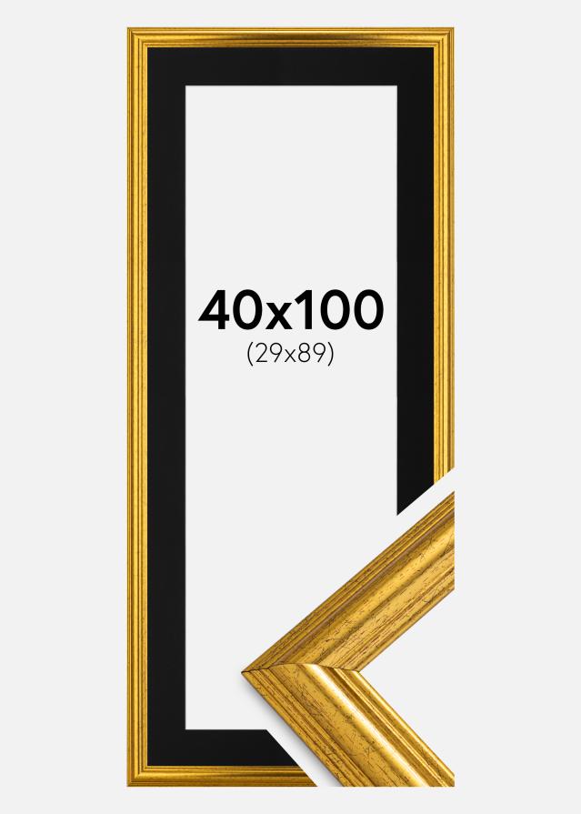 Raam Västkusten kuldne 40x100 cm - paspartuu muster 30x90 cm