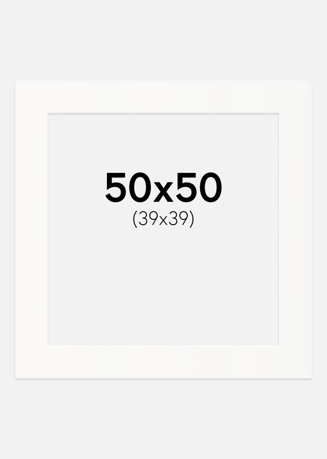 Paspartuu kulunud valge Valge äär 50x50 cm (39x39)