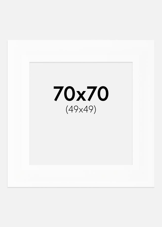Paspartuu XXL standard valge Valge äär 70x70 cm (49x49)