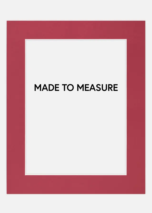 Erimõõtude järgi valmistatud, veinipunane paspartuu, valge äär