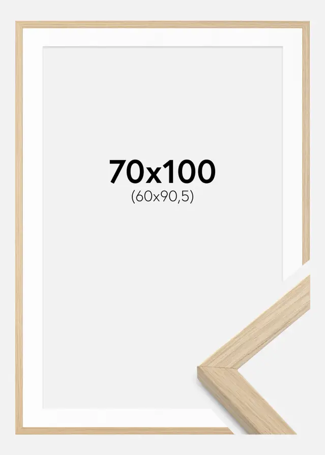 Raam Grimsåker tamm 70x100 cm - paspartuu valge 61x91,5 cm