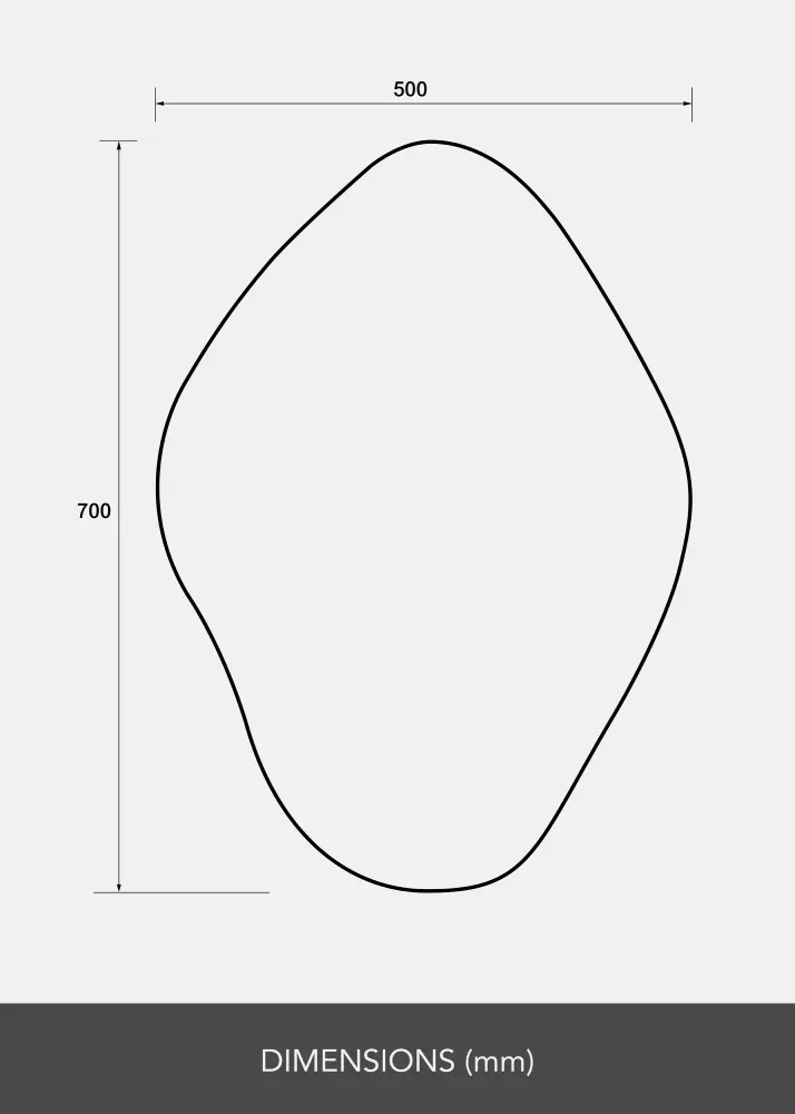 Peegel Biface 50x70 cm