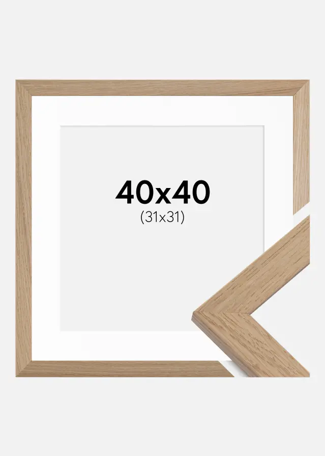 Raam Trendline tamm 40x40 cm - paspartuu valge 32x32 cm