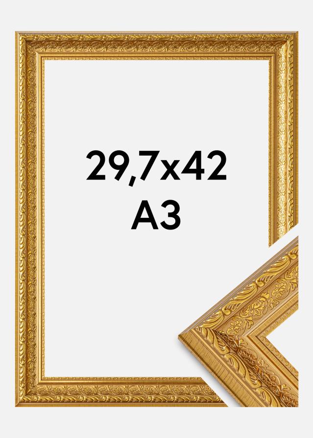 Raam Ornate Akruulklaas kuldne 29,7x42 cm (A3)