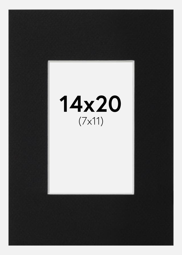 Paspartuu Must Standard (Valge Südamik) 14x20 cm (7x11)