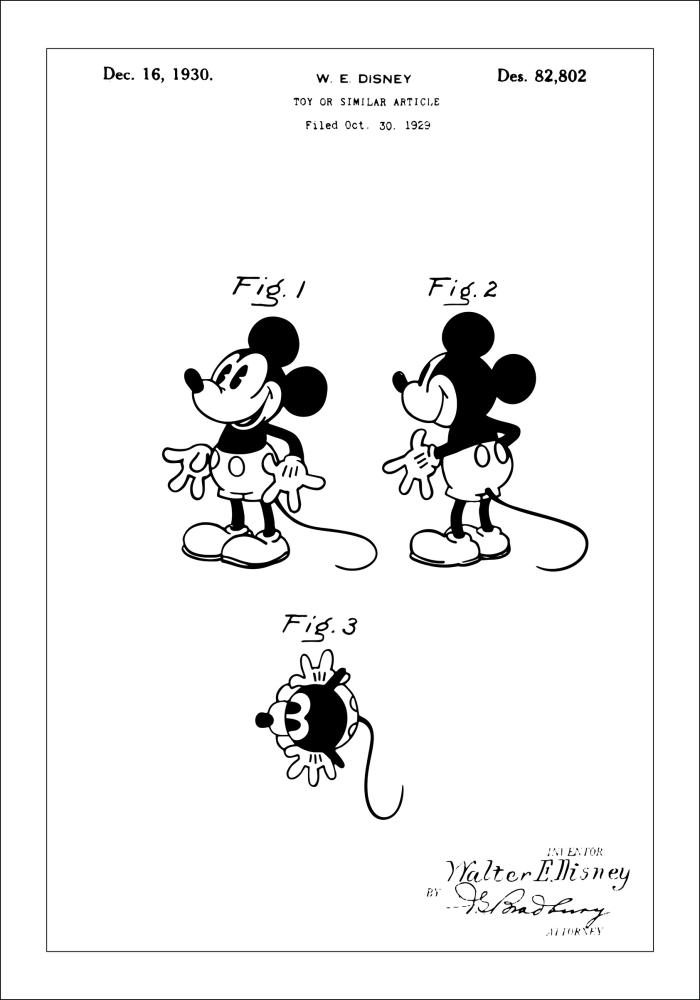 Patenteeritud joonistus - Disney - Mickey Mouse Plakat