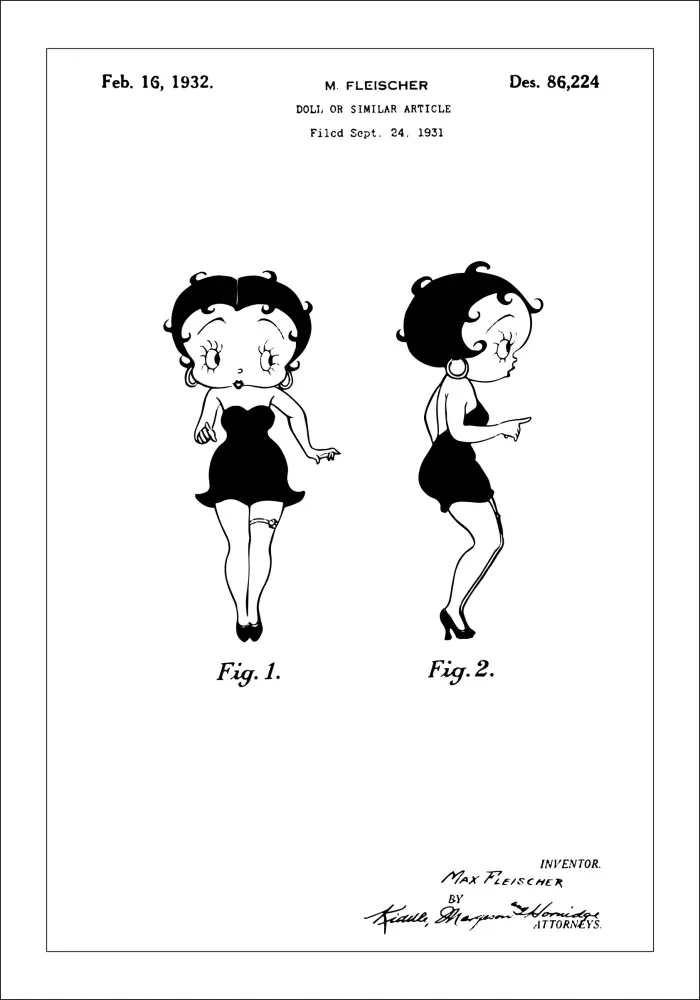 Patenteeritud joonistus - Betty Boop Plakat
