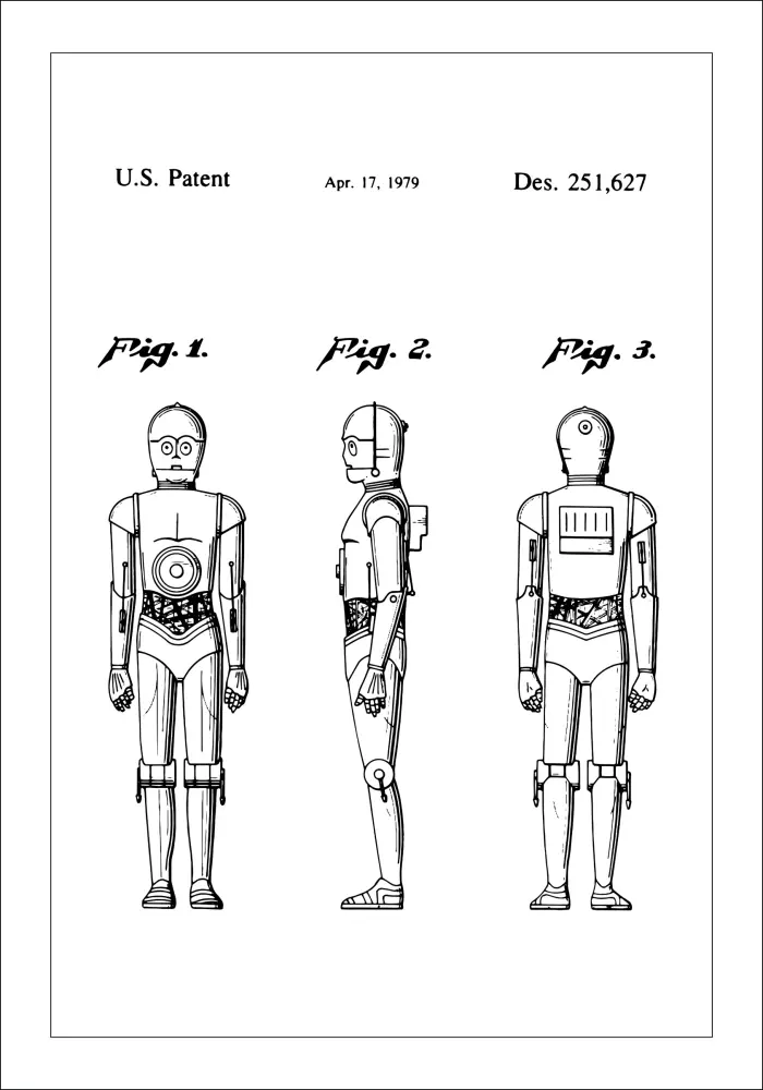 Patenteeritud joonistus - Star Wars - C-3PO Plakat