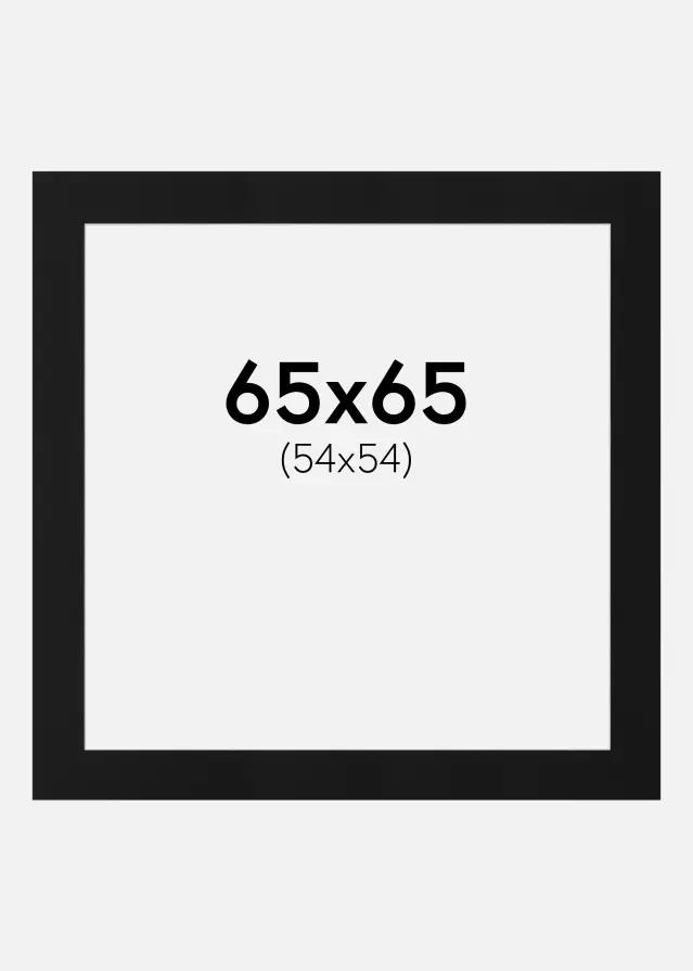 Paspartuu Must Standard (Valge Südamik) 65x65 cm (54x54)