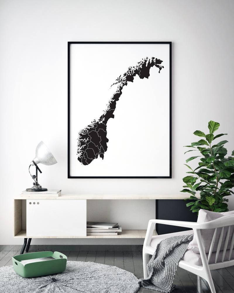 Kaart - Norge - muster Plakat