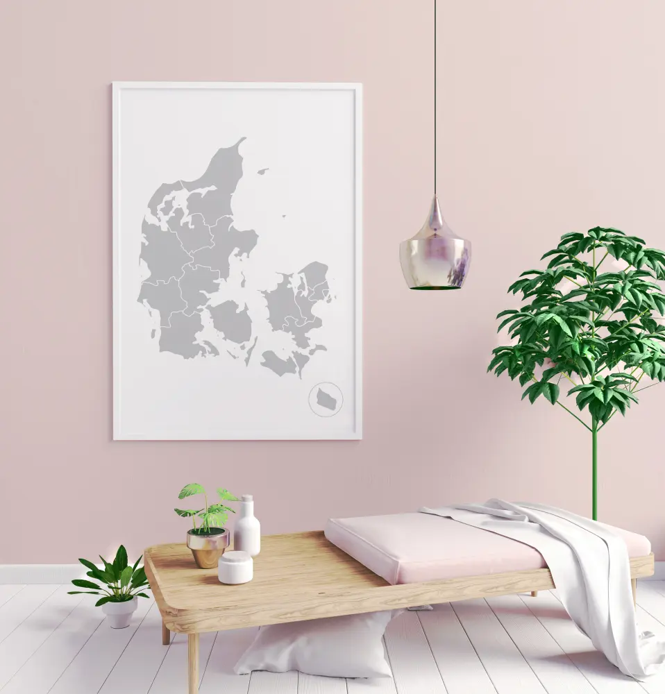 Kaart - Danmark - hall Plakat