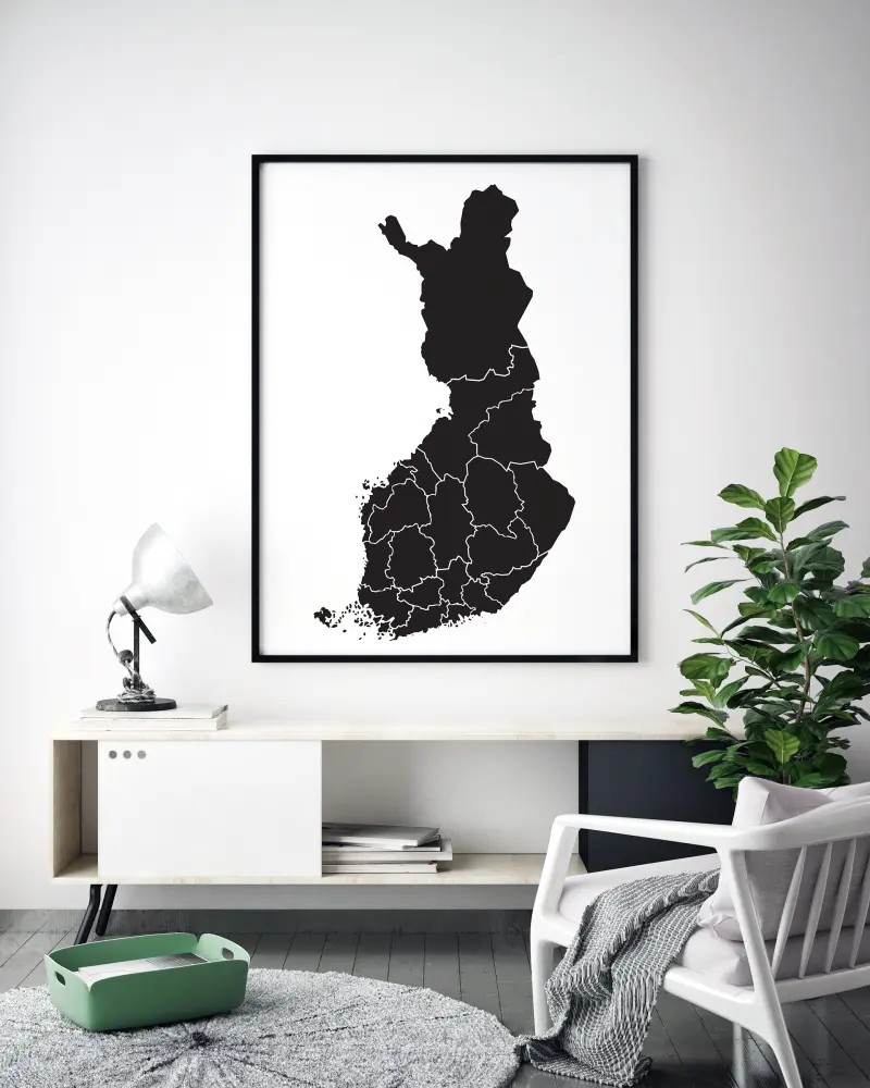 Kaart - Finland - muster Plakat