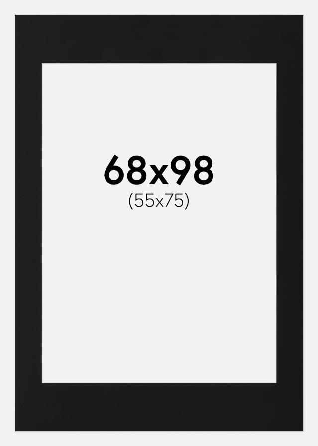 Paspartuu Must Standard (Valge Südamik) 68x98 cm (55x75)