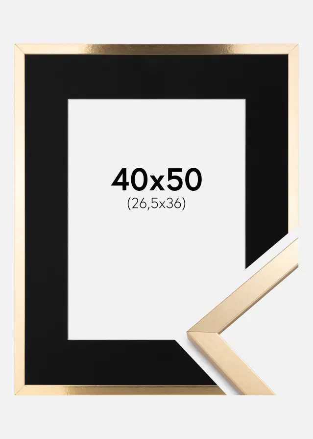 Raam Trendy kuldne 40x50 cm - paspartuu muster 27,5x37 cm