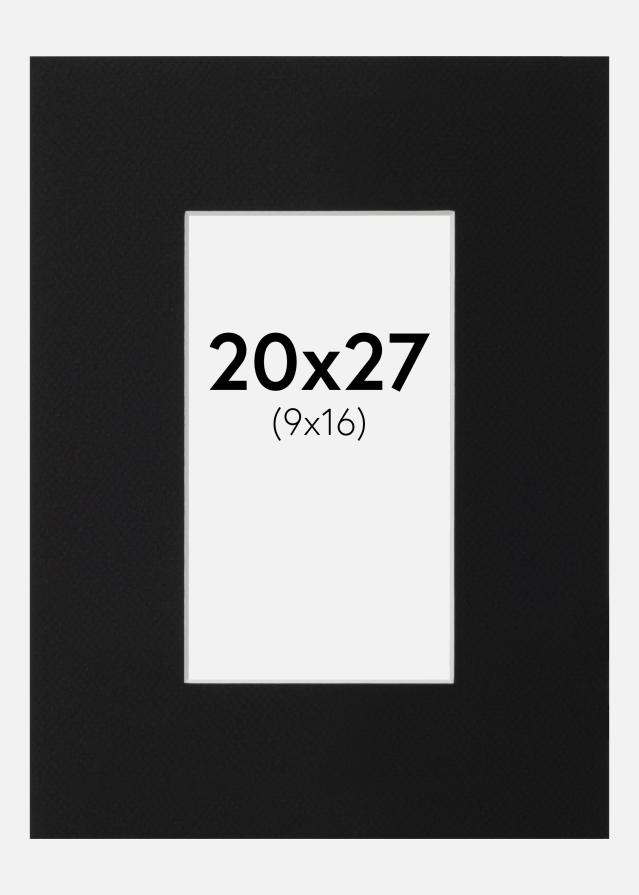 Paspartuu Must Standard (Valge Südamik) 20x27 cm (9x16)