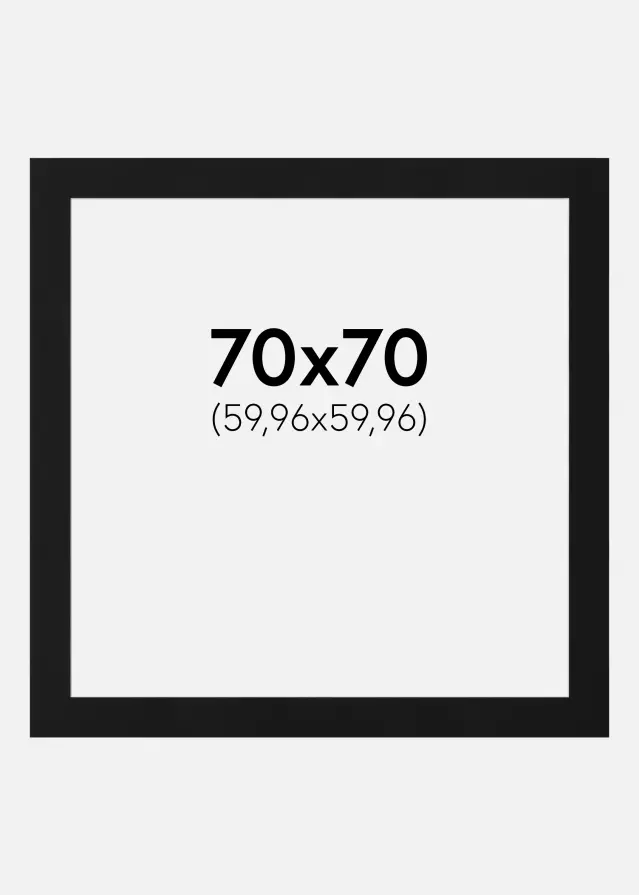 Paspartuu Must Standard (Valge Südamik) 70x70 cm (59,96x59,96)