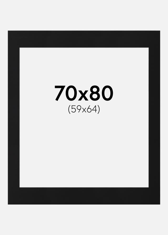 Paspartuu Must Standard (Valge Südamik) 70x80 cm (59x64)