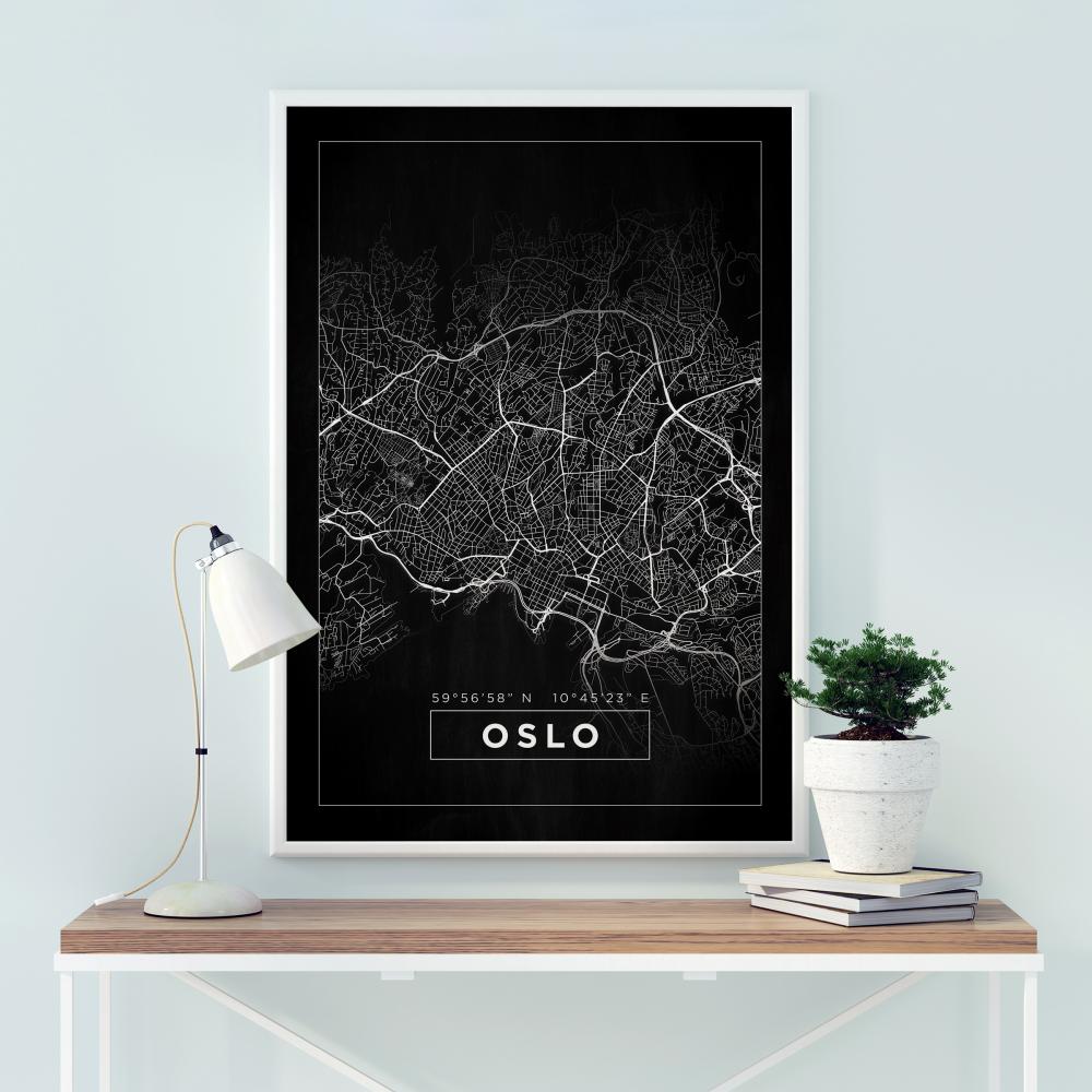 Kaart - Oslo - muster Plakat