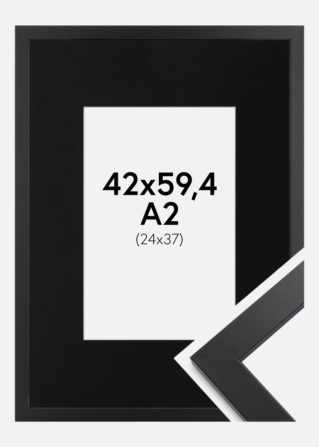 Raam Black Wood 42x59,4 cm (A2) - paspartuu muster 25x38 cm