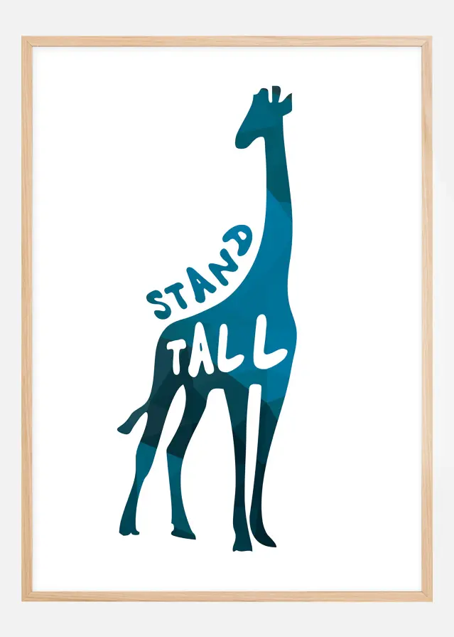 Giraffe stand tall - sinine Plakat