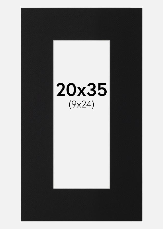 Paspartuu Must Standard (Valge Südamik) 20x35 cm (9x24)