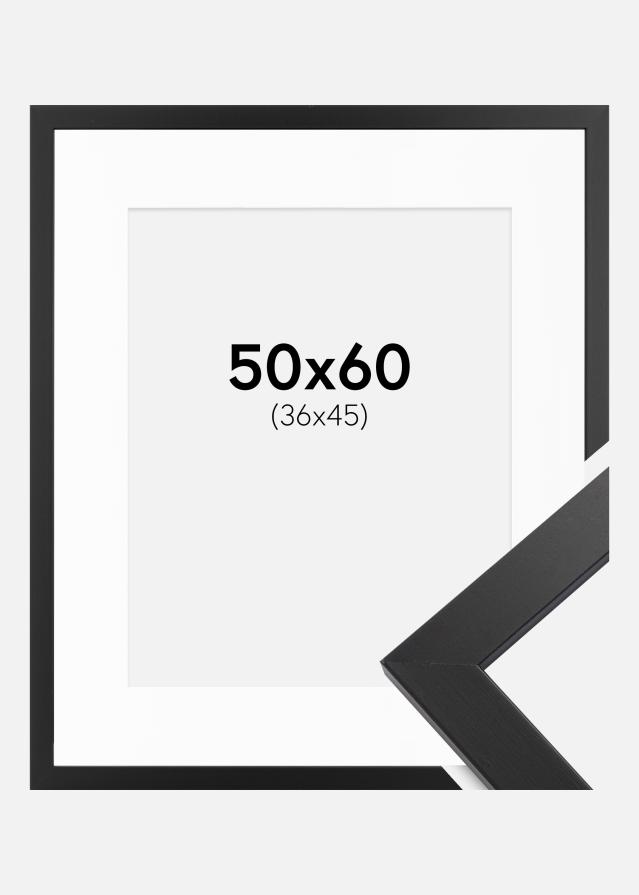 Raam Black Wood 50x60 cm - paspartuu valge 37x46 cm