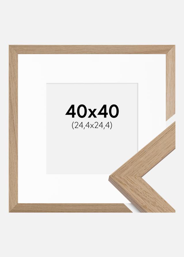 Raam Trendline tamm 40x40 cm - paspartuu valge 10x10 inches