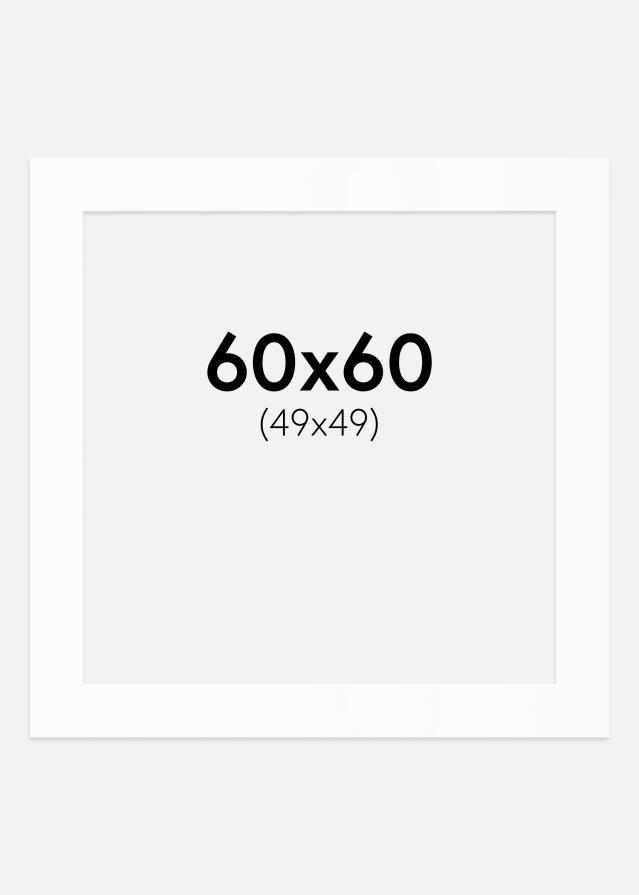 Paspartuu valge standard Valge äär 60x60 cm (49x49)