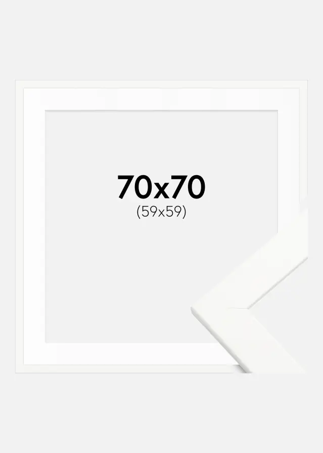 Raam Trendline valge 70x70 cm - paspartuu valge 60x60 cm