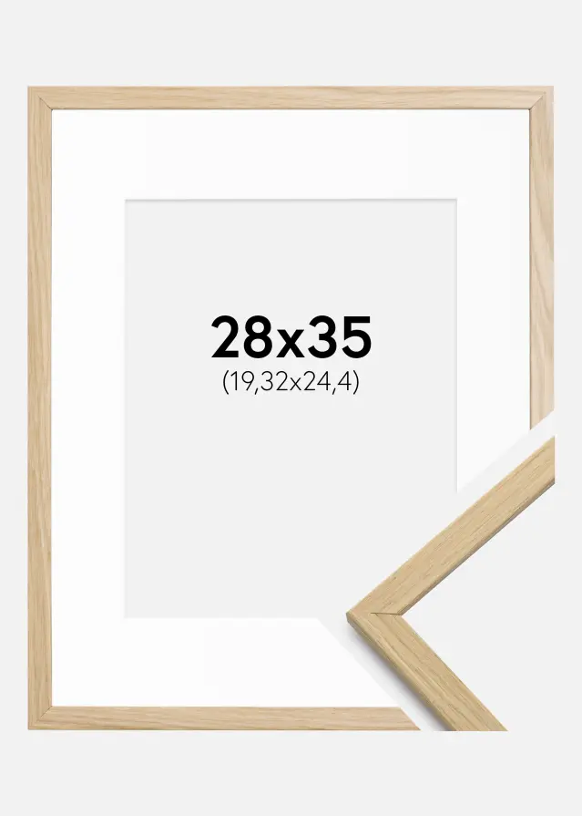 Raam Edsbyn tamm 28x35 cm - paspartuu valge 8x10 inches
