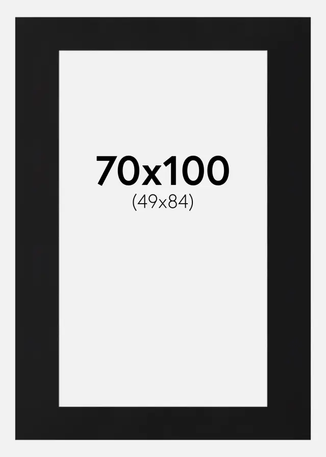 Paspartuu Must Standard (Valge Südamik) 70x100 cm (49x84)
