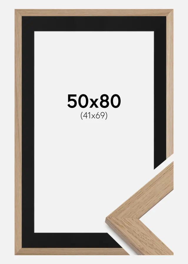Raam Trendline tamm 50x80 cm - paspartuu muster 42x70 cm