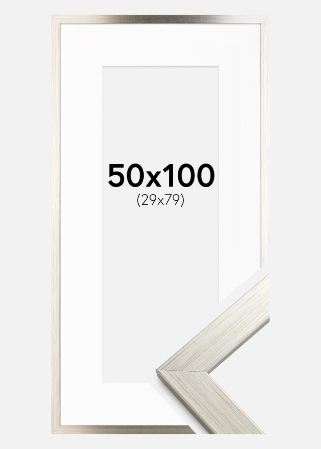 Raam hobedane Wood 50x100 cm - paspartuu valge 30x80 cm